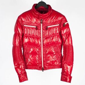 SALE! EUC MONCLER moto-style puffer jacket/Red Hot & Ready for Whatever Weathah!